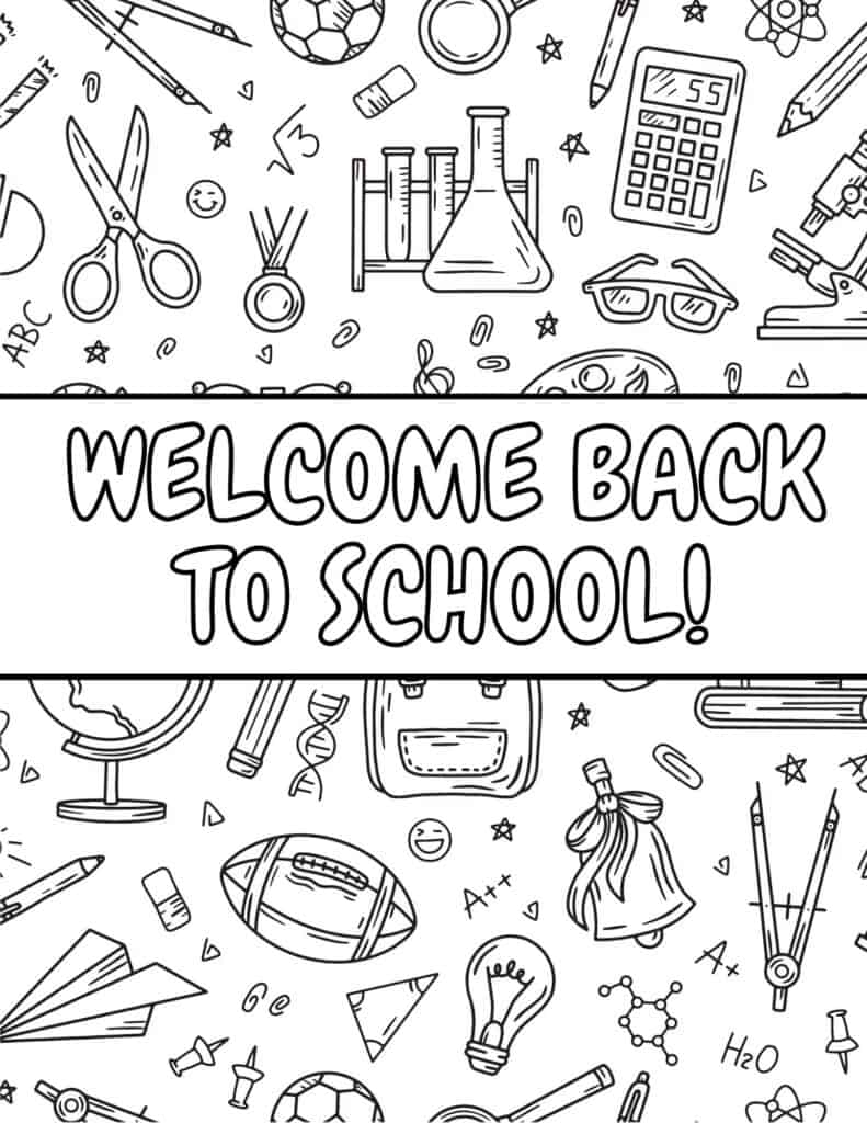 Free back to school coloring pages for kids