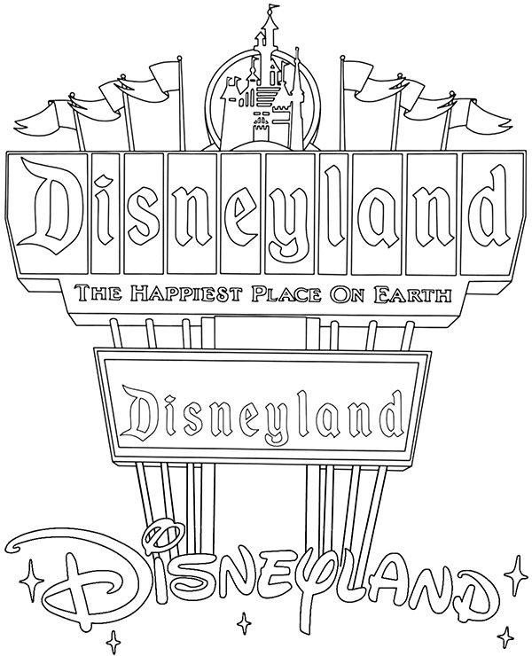 Printable disneyland coloring page sheet