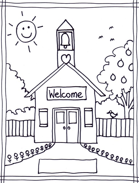 Schoolhouse wele schoolhouse coloring sheet for new schâ john