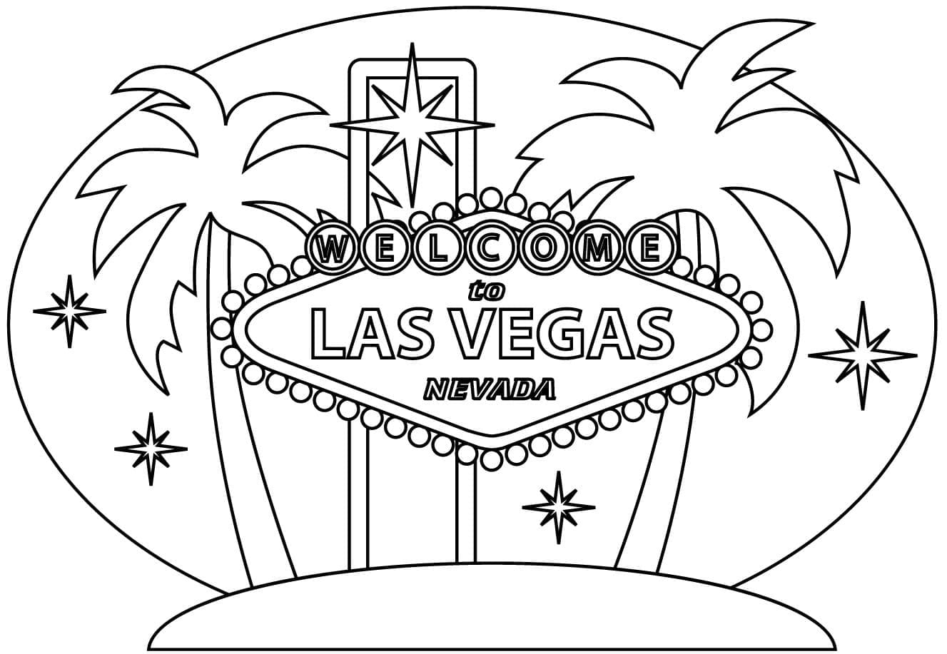 Wele to las vegas nevada coloring page