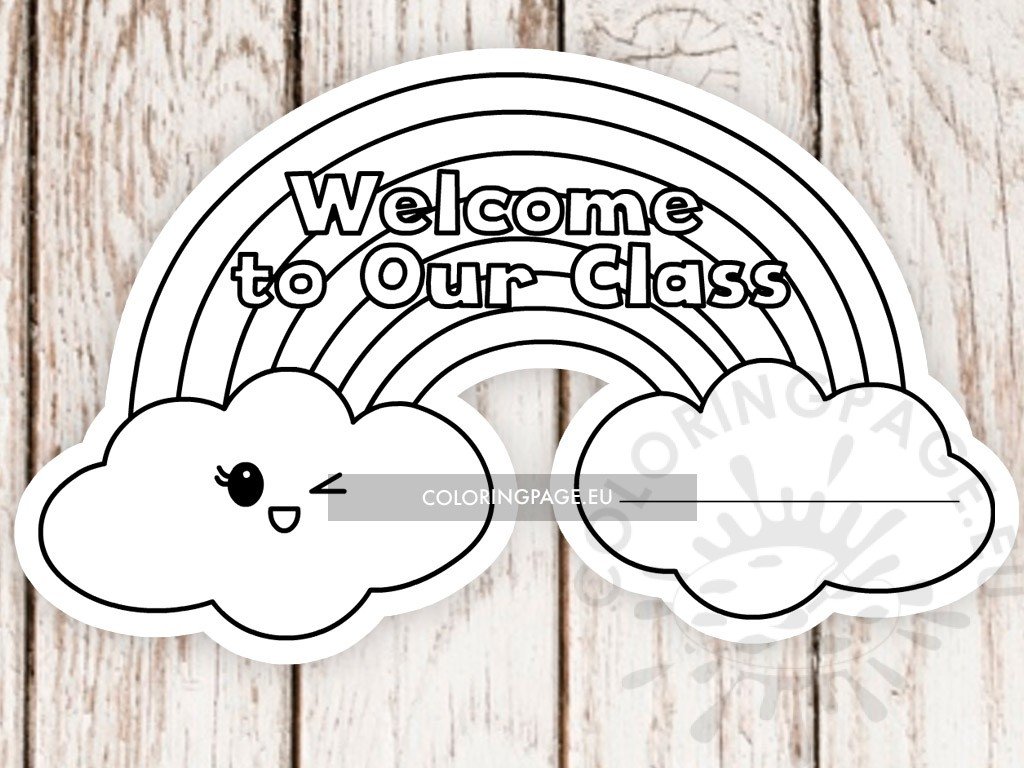 Classroom door sign coloring page