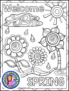 Spring coloring freebie â intergalactic literacy