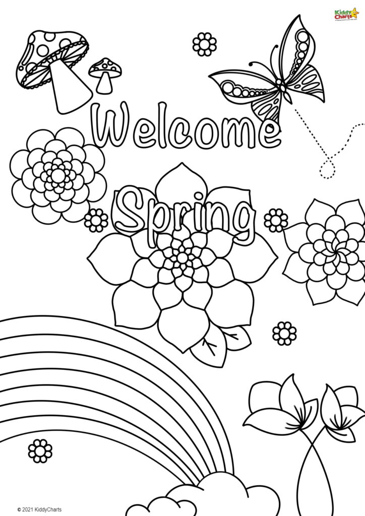 Spring printable coloring pages