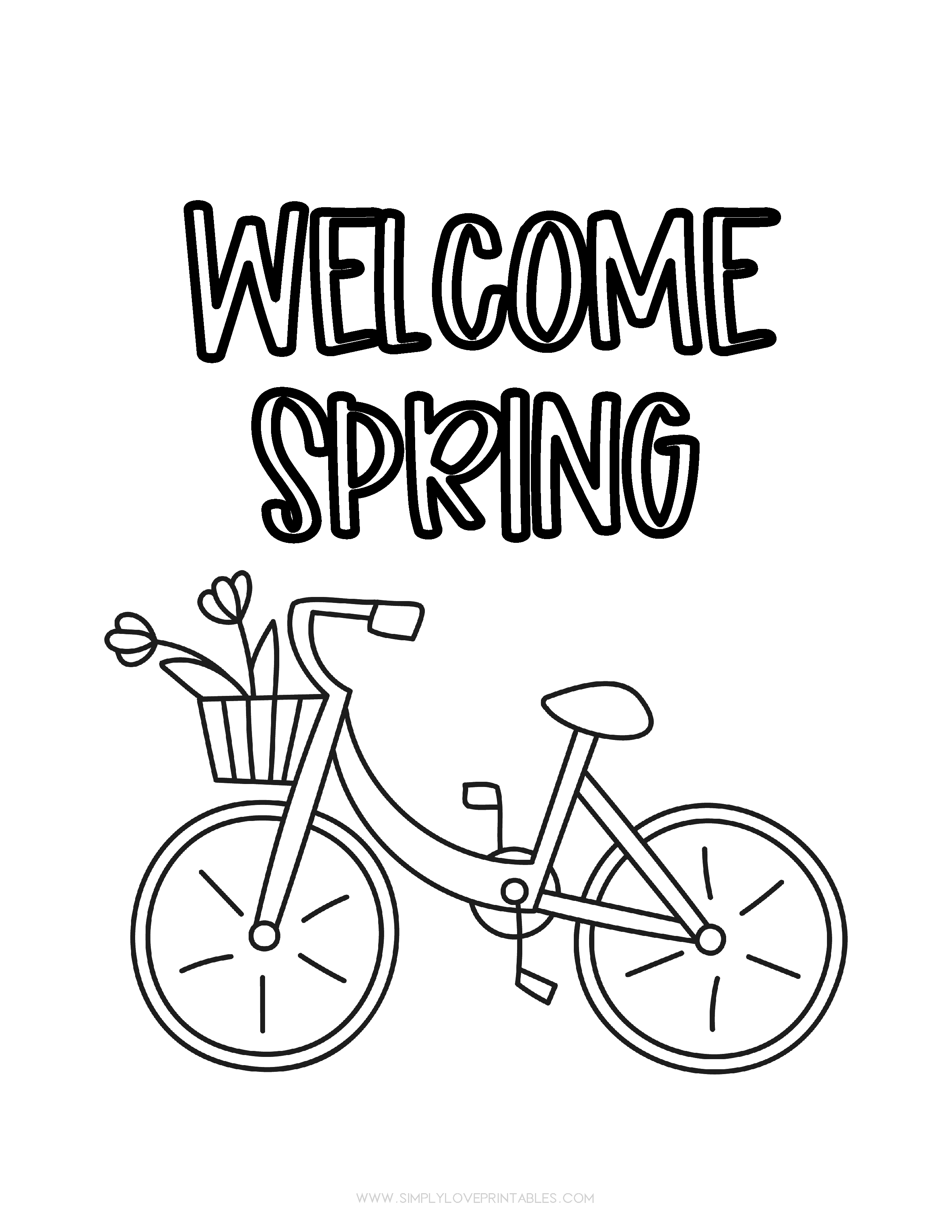 Spring coloring printable pages simply love printables