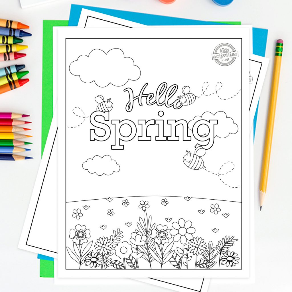 Hello spring coloring pages to wele spring season kids activities blog