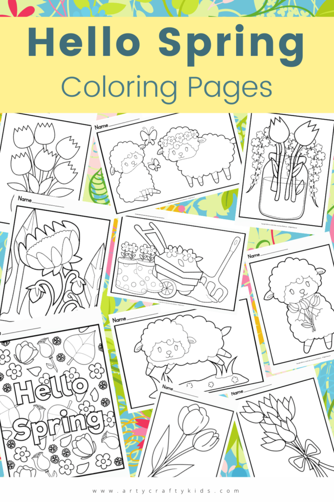 Hello spring coloring pages