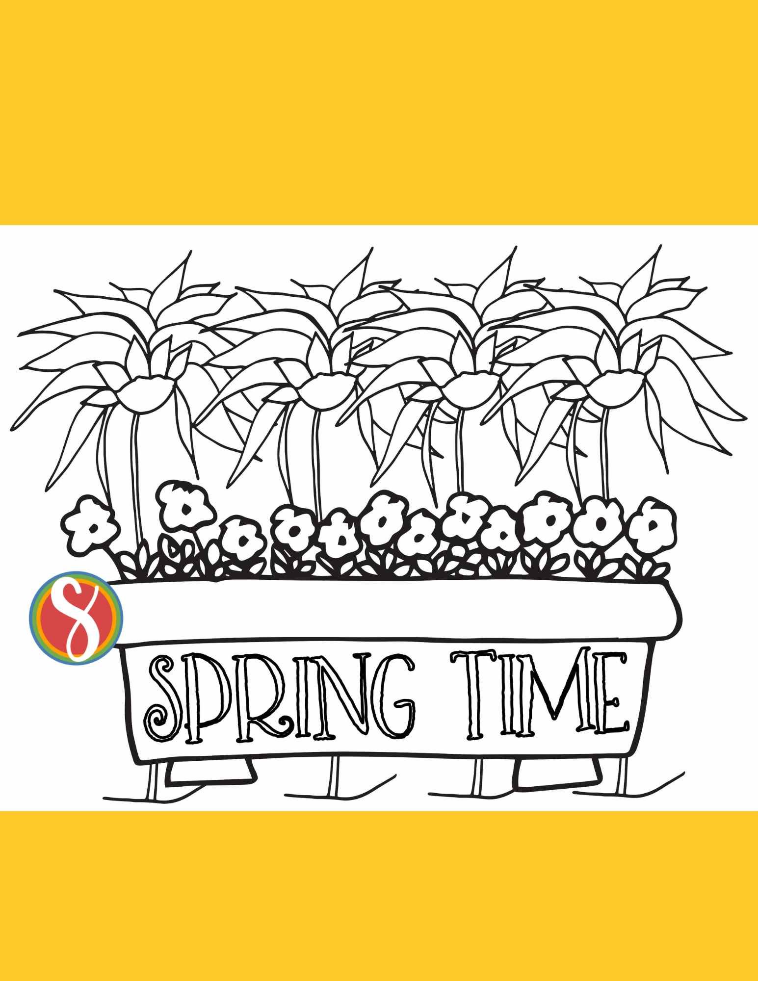 Free spring coloring pages â stevie doodles