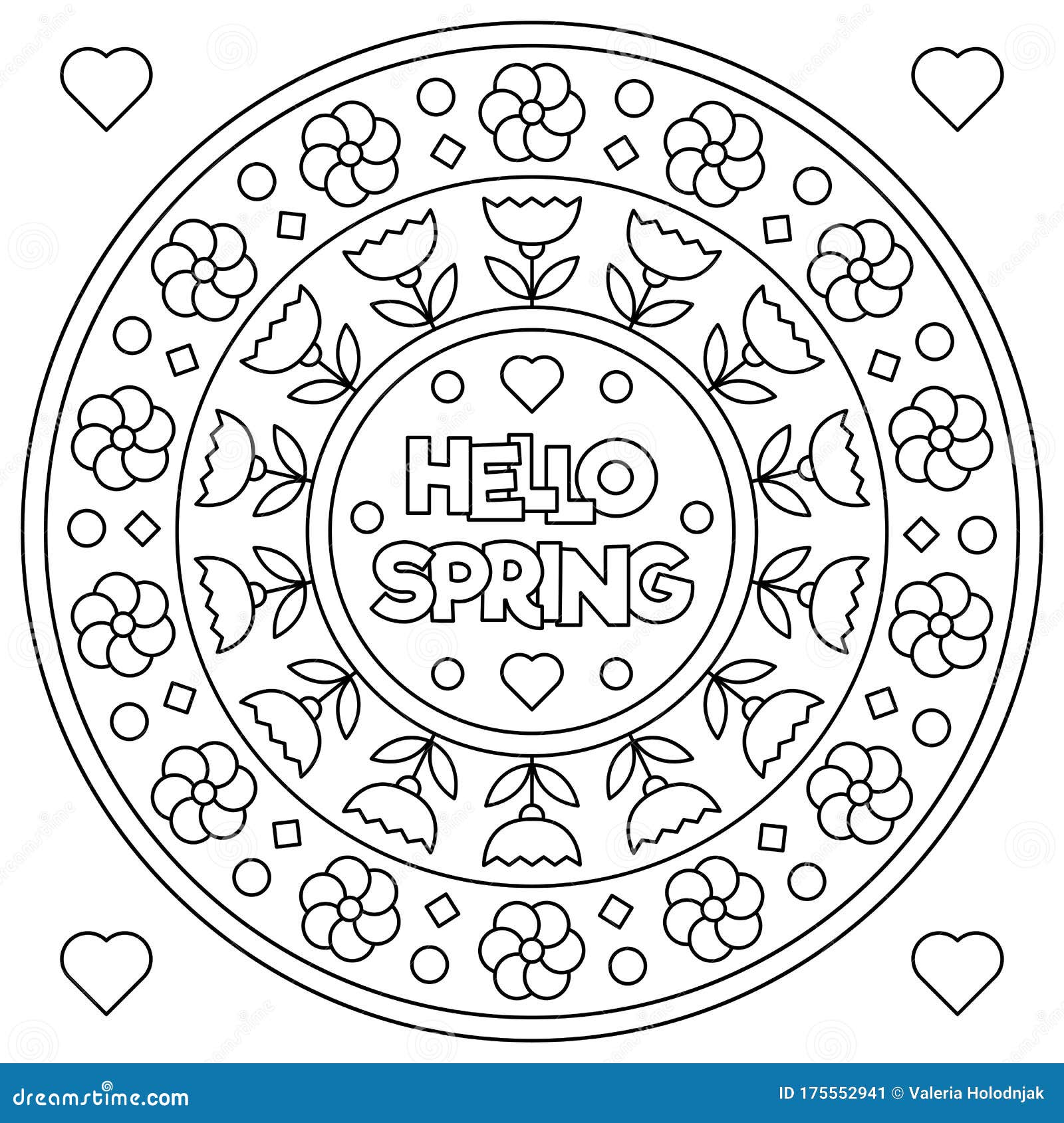 Spring coloring page stock illustrations â spring coloring page stock illustrations vectors clipart