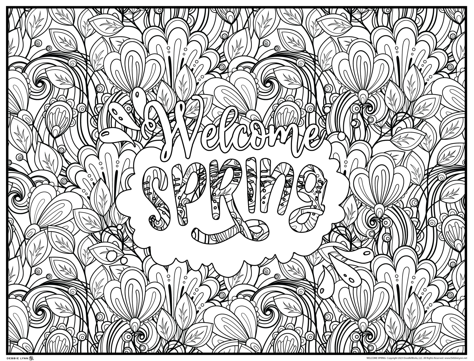 Welcome spring personalized giant coloring poster x â debbie lynn