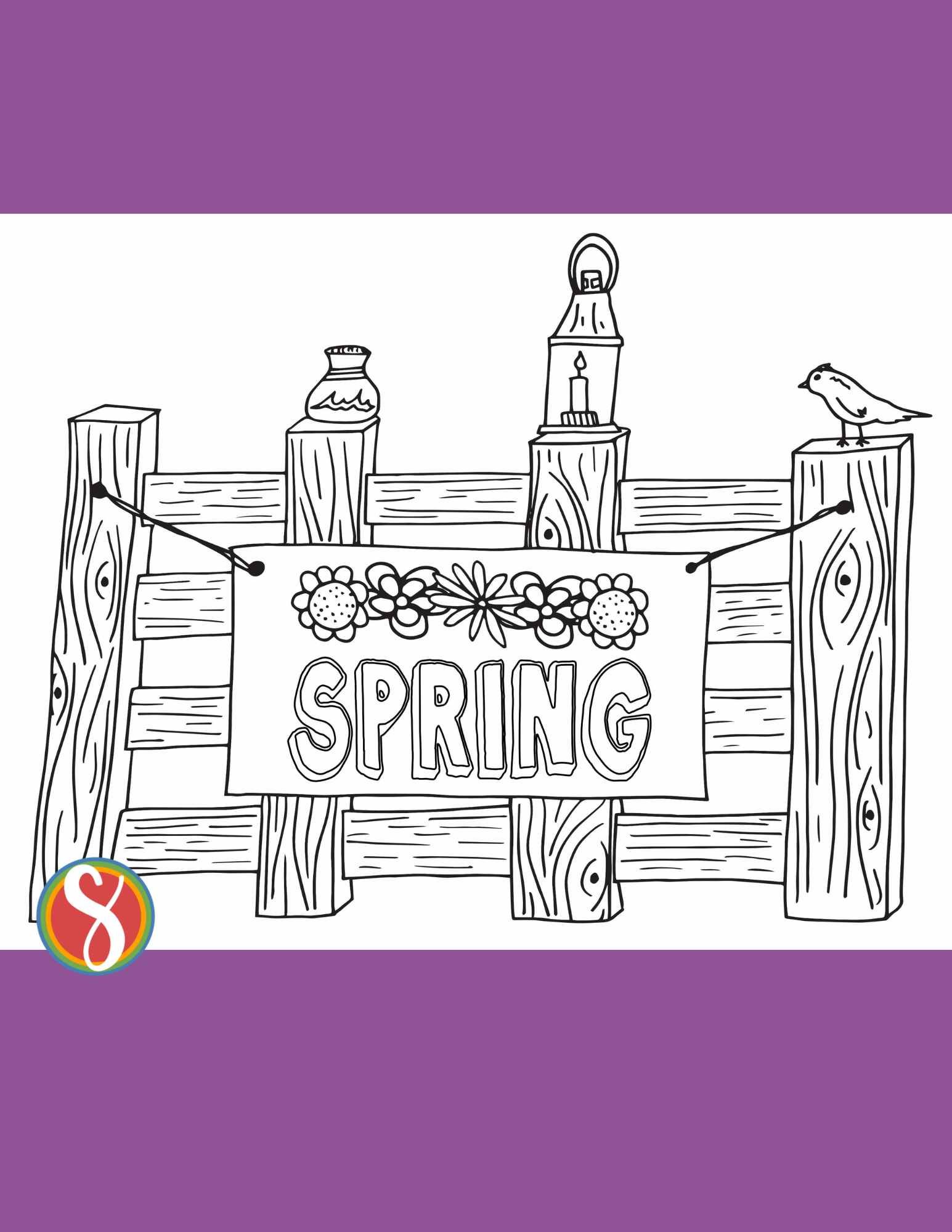 Free spring coloring pages â stevie doodles