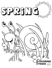 Simple spring coloring page for kids