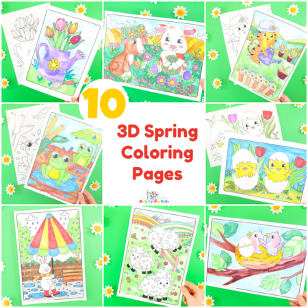 Cute d spring coloring pages and crafts