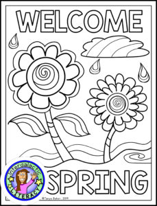 Spring coloring freebie â intergalactic literacy