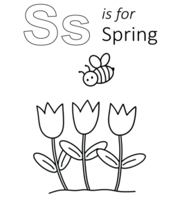 Spring coloring pages playing learning