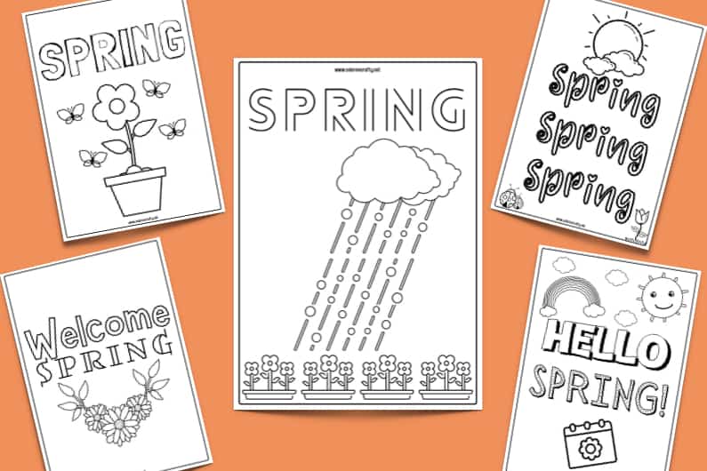 Printable spring coloring pages