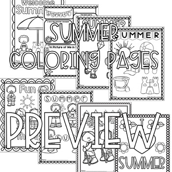 Summer coloring pages by mini mountain learning tpt