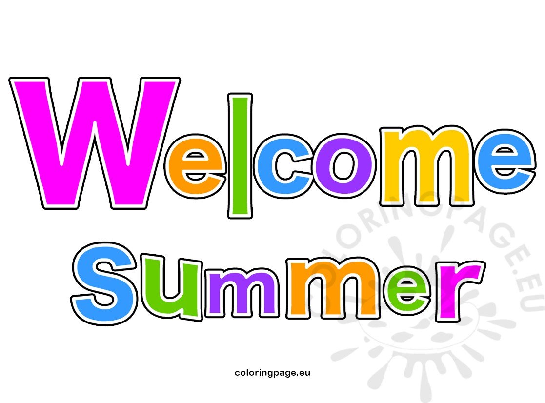 Color welcome summer picture coloring page