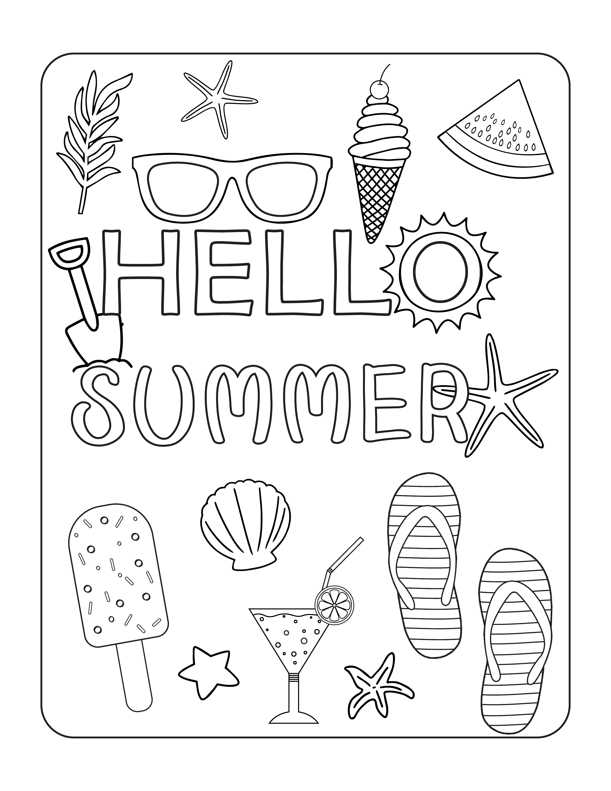 Free summer coloring pages updated