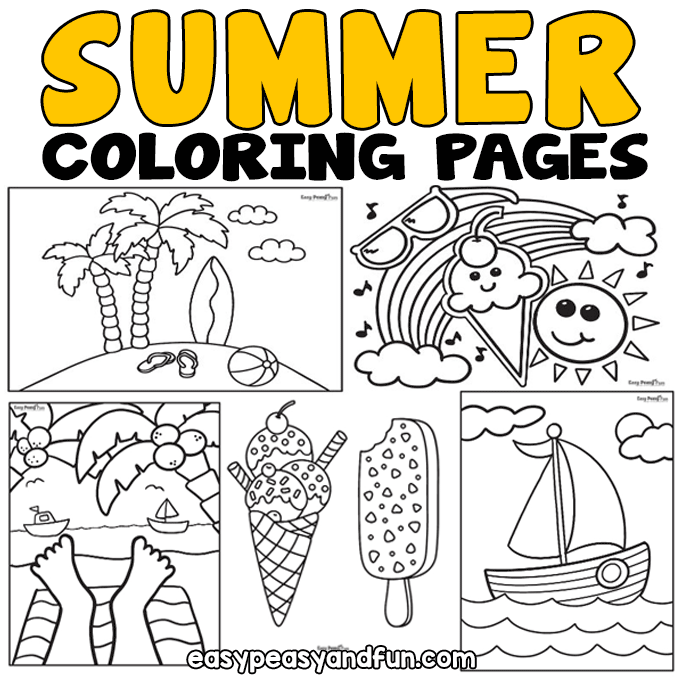 Printable summer coloring pages