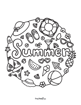 Printable summer coloring pages