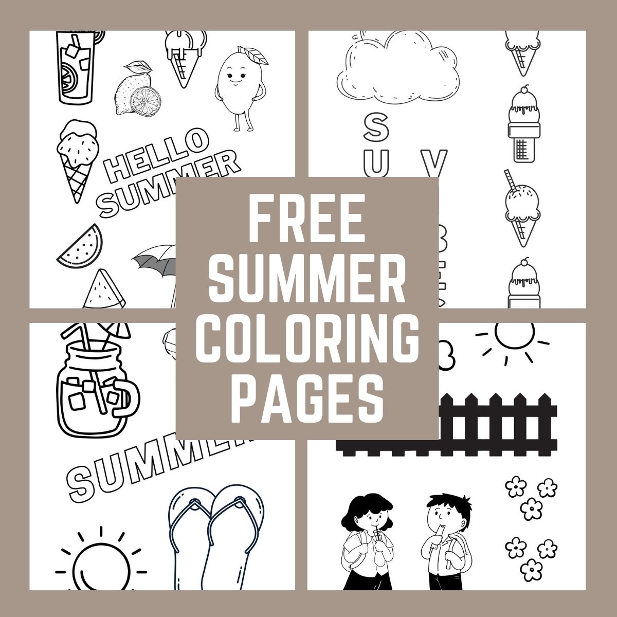 Summer coloring pages free printable