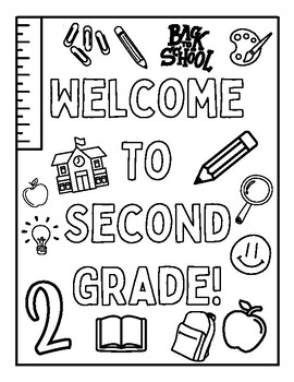 Wele to second grade coloring page by miss litwin tpt