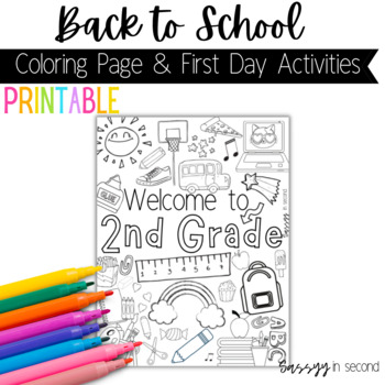 Nd grade back to school coloring page first day by sassyy in second