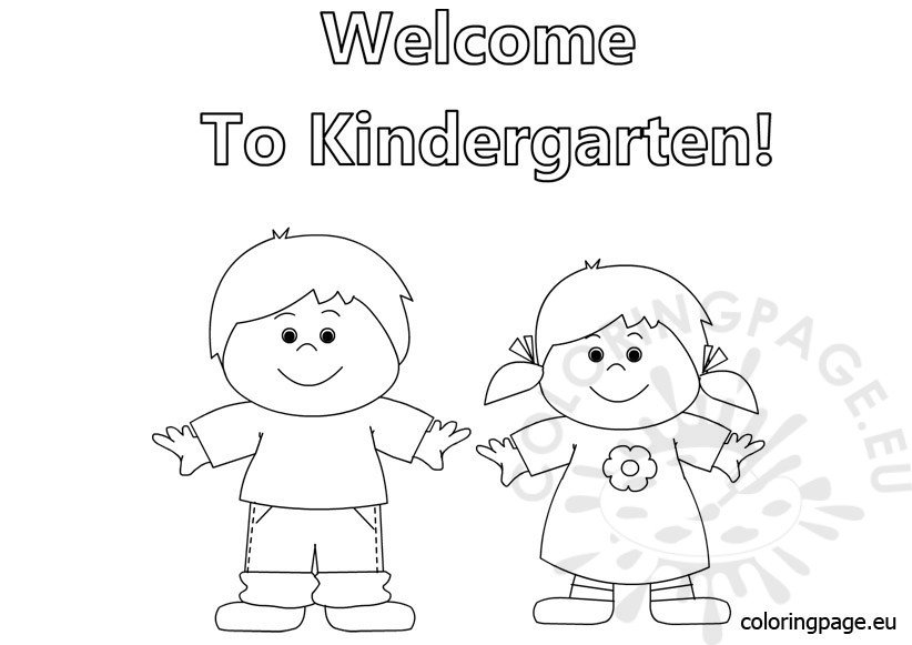 Welcome to kindergarten coloring coloring page