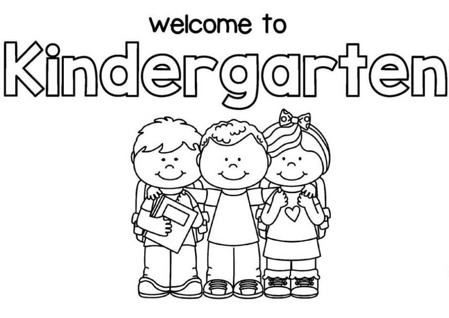 Wele to kindergarten coloring page