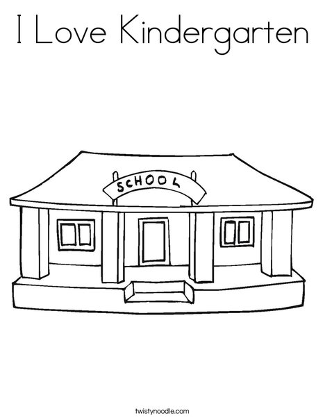 I love kindergarten coloring page