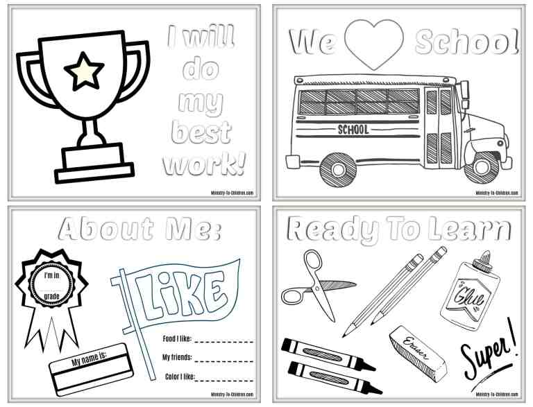 Back to school coloring pages free pdf printables for