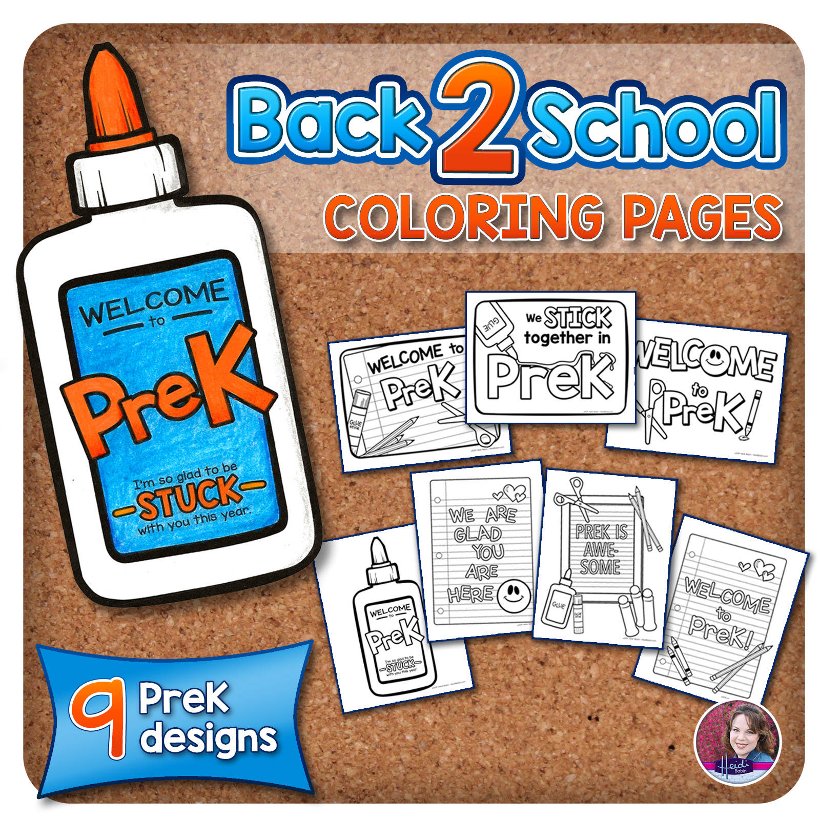 Prek back to school coloring pages â heidi babin