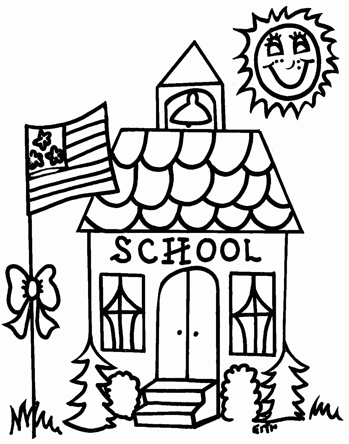 Schoolhouse coloring pages