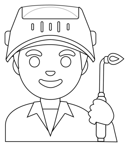 Man factory worker emoji coloring page free printable coloring pages