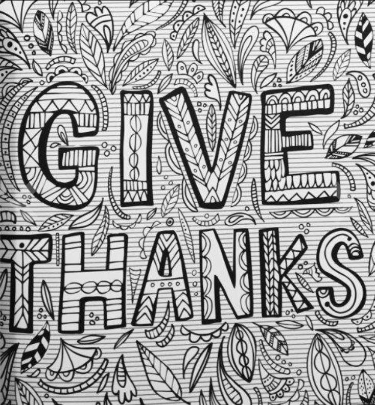 Give thanks adult coloring page coloring pages to print adult coloring quote coloring pages