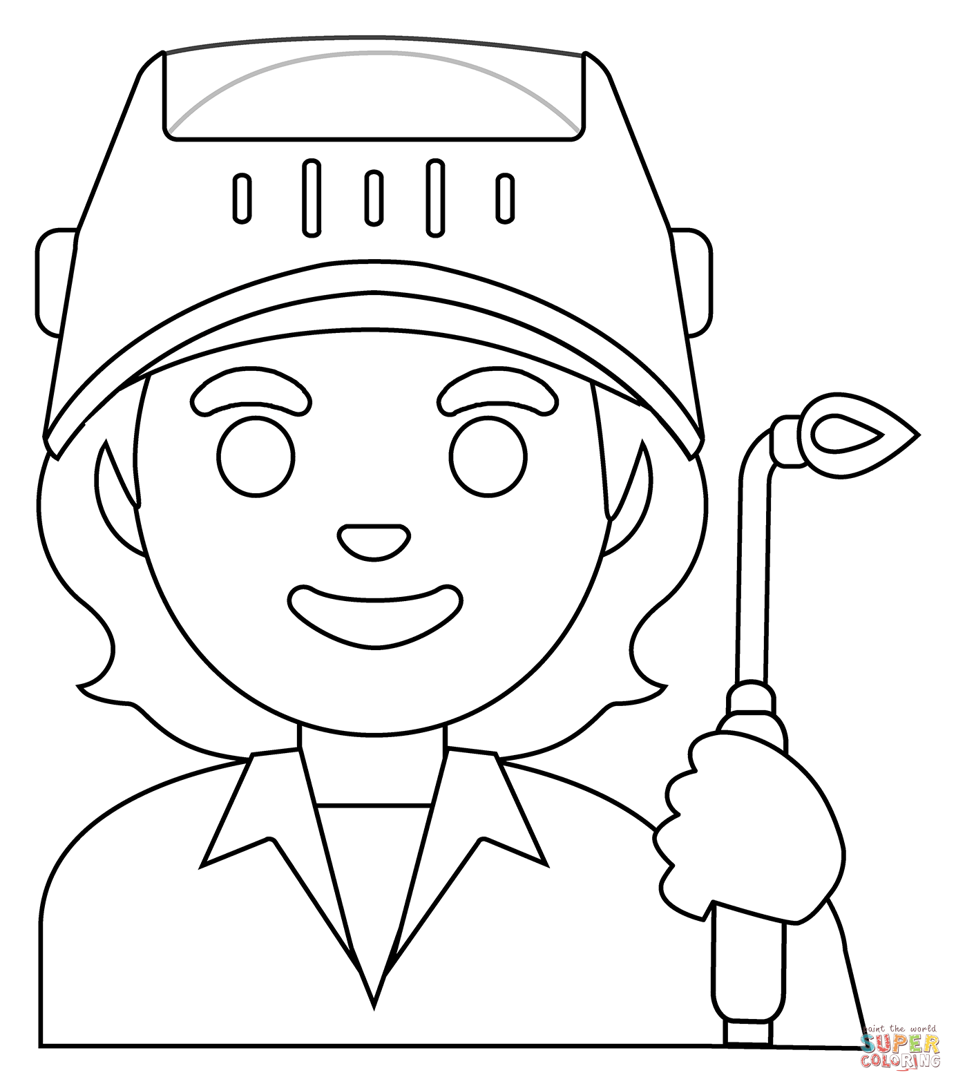 Factory worker emoji coloring page free printable coloring pages