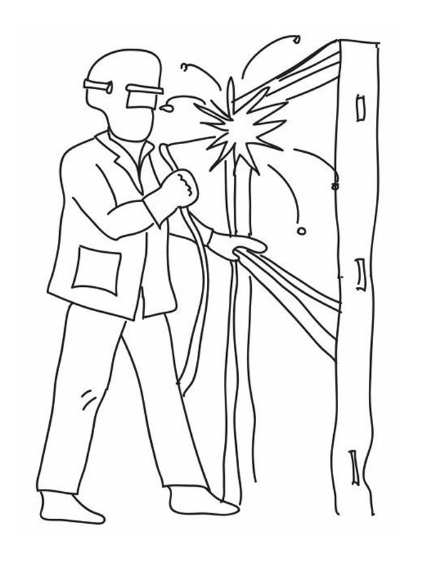 Welder coloring page