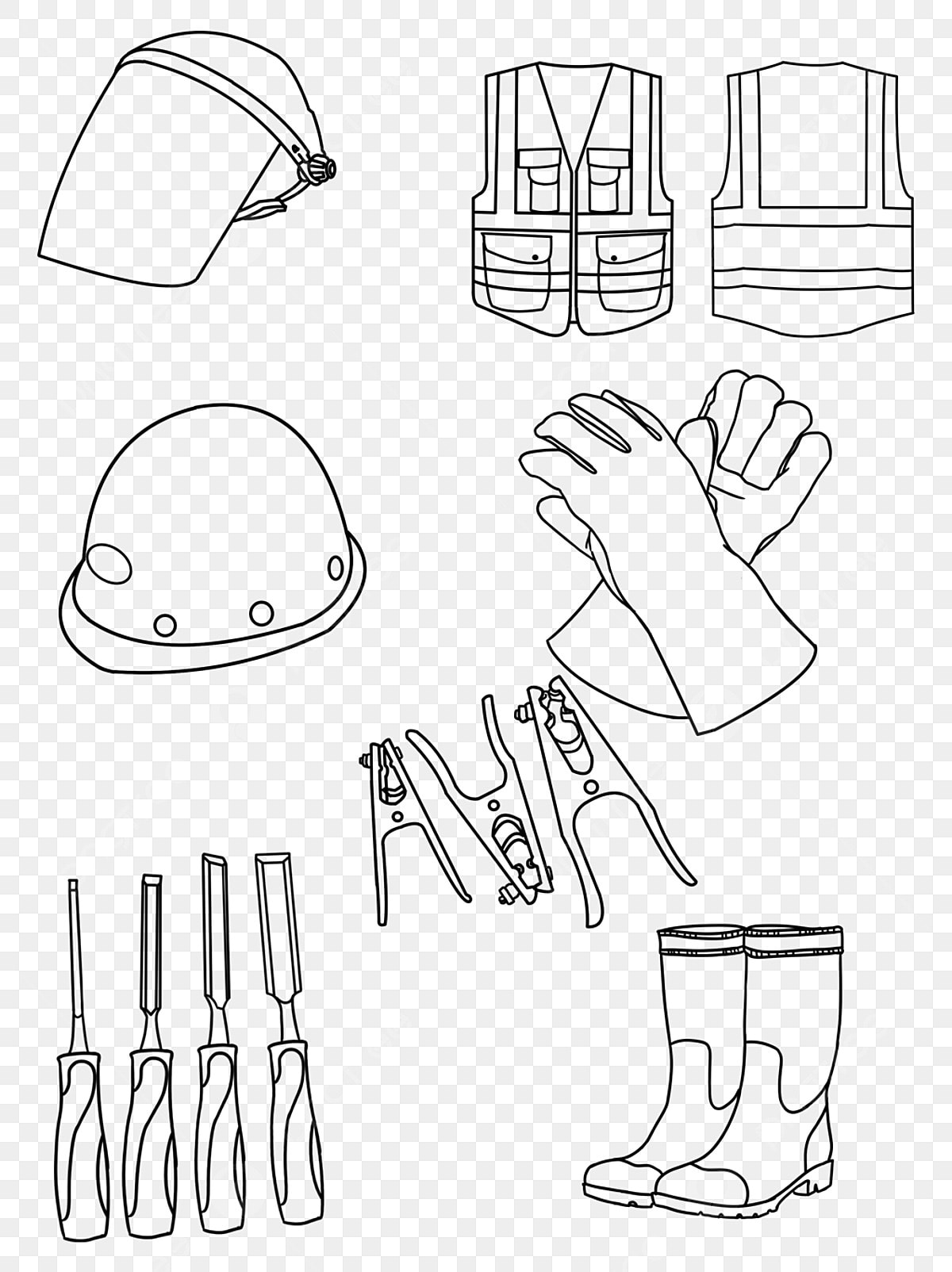 Chisel head rotor safety coat welding machine accessories gloves line drawing stick figure love drawing wing drawing stick figure drawing png transparent clipart image and psd file for free download