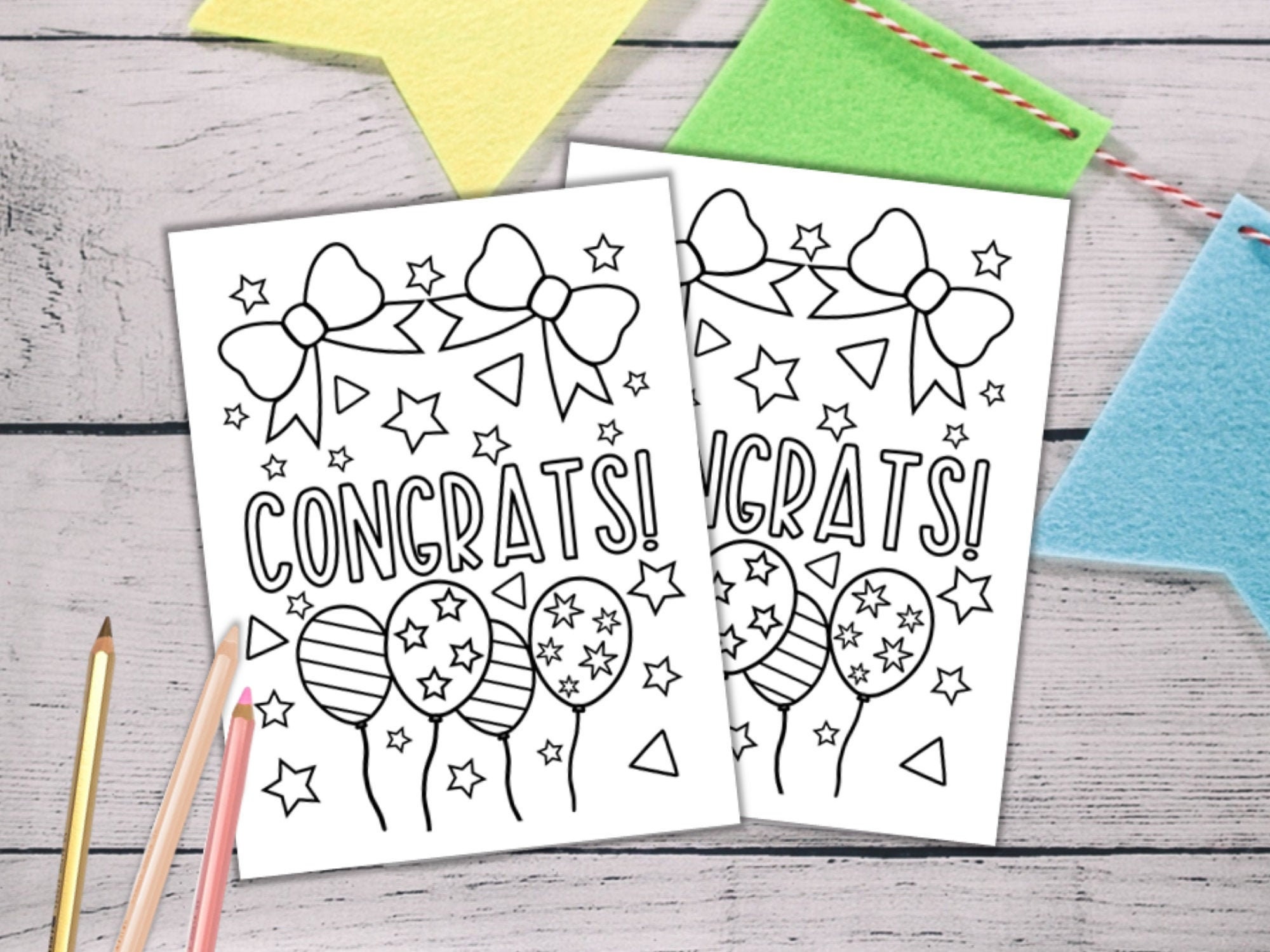 Congratulations cards to color congratulations coloring greeting cards congrats kids coloring pages pdf digital download instant download