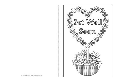 Get well soon card louring templates sb