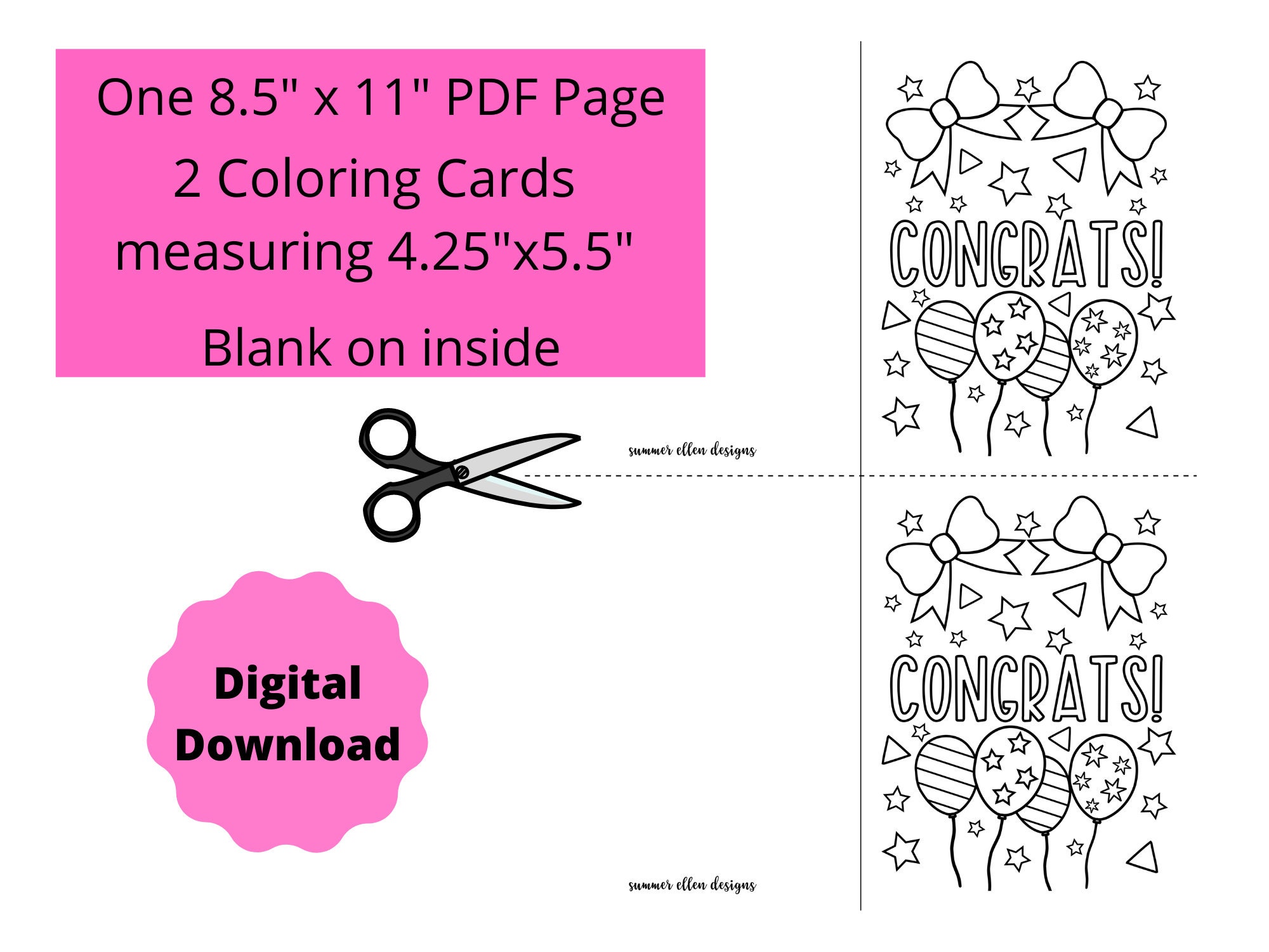 Congratulations cards to color congratulations coloring greeting cards congrats kids coloring pages pdf digital download instant download