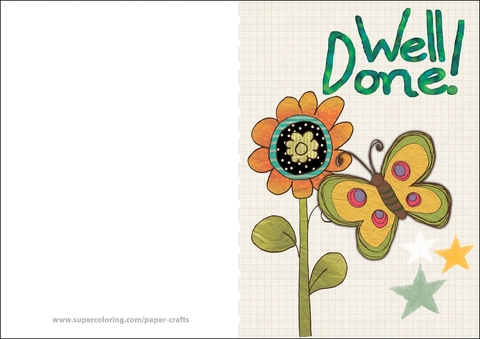 Well done card free printable papercraft templates