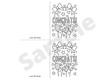 Congratulations cards to color congratulations coloring greeting cards congrats kids coloring pages pdf digital download