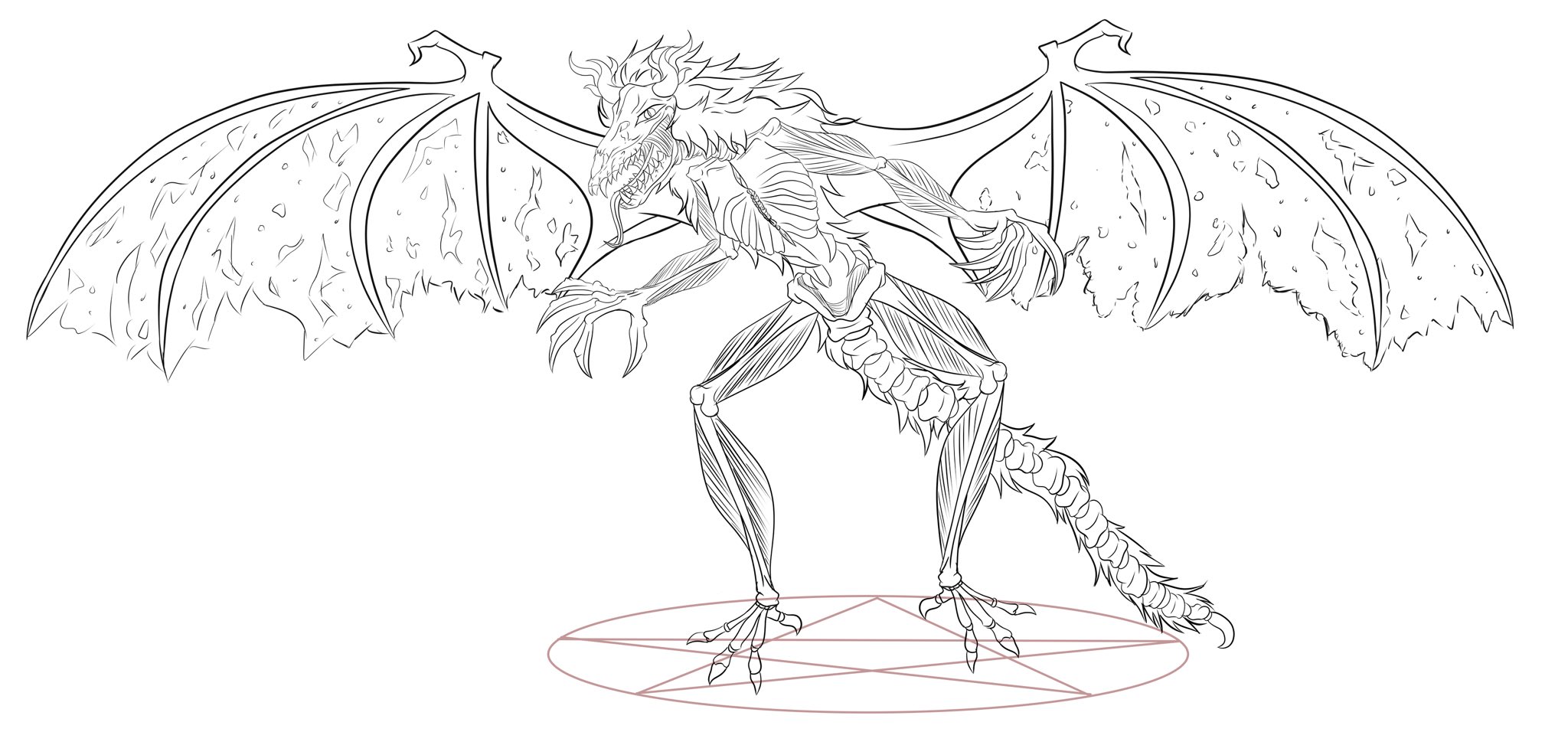 Elf the artist on x another wip of demonboy mission for flamedeathh ððððððdemon wendigo demonform horror pentagram spooky ððð httpstcodfuimxnmz x