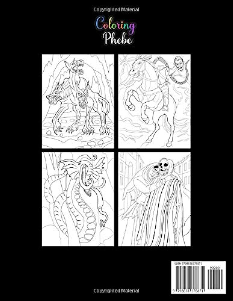 Creepy creatures from around the world an adult coloring book with ammit asvang black anis cerberus minotaur wendigo and many more for stress relief relaxations phebe coloring books