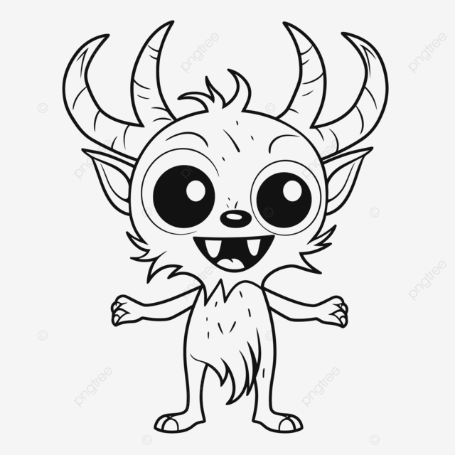 Hewan lucu mewarnai halaman gambar sketsa monster menakutkan vektor menggambar wendigo garis besar wendigo sketsa wendigo png dan vektor dengan background transparan untuk unduh gratis