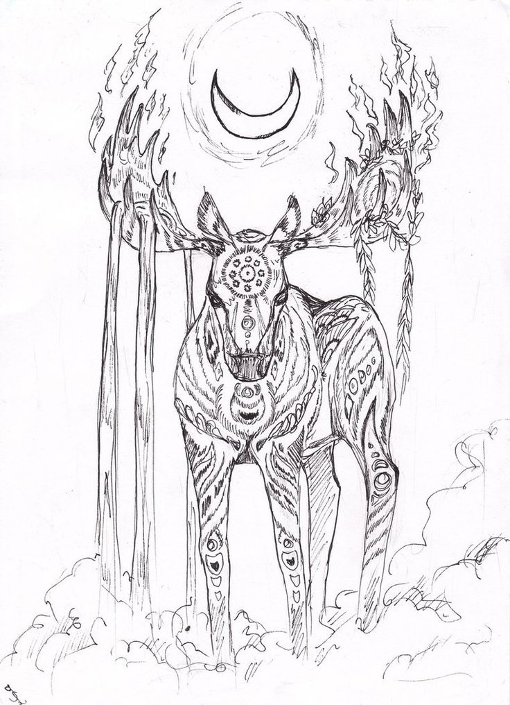 Moose god by karuma on deviantart witch coloring pages coloring pages pagan gods