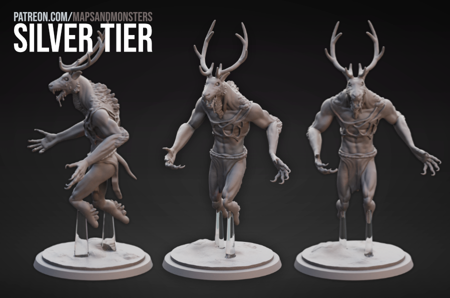 I make d printable miniatures for pathfinder this months entry is the wendigo i also make d tokens for vtts and print physical miniatures for people who dont have printers i hope