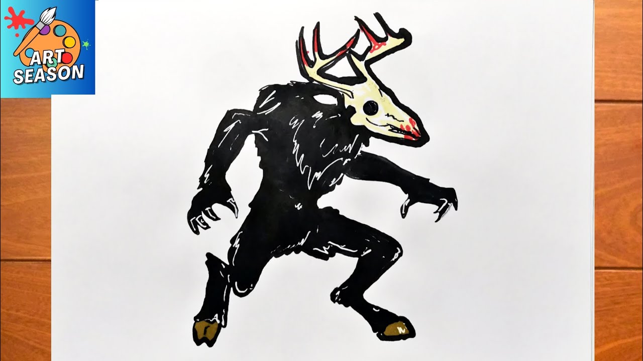 How to draw wendigo step by step