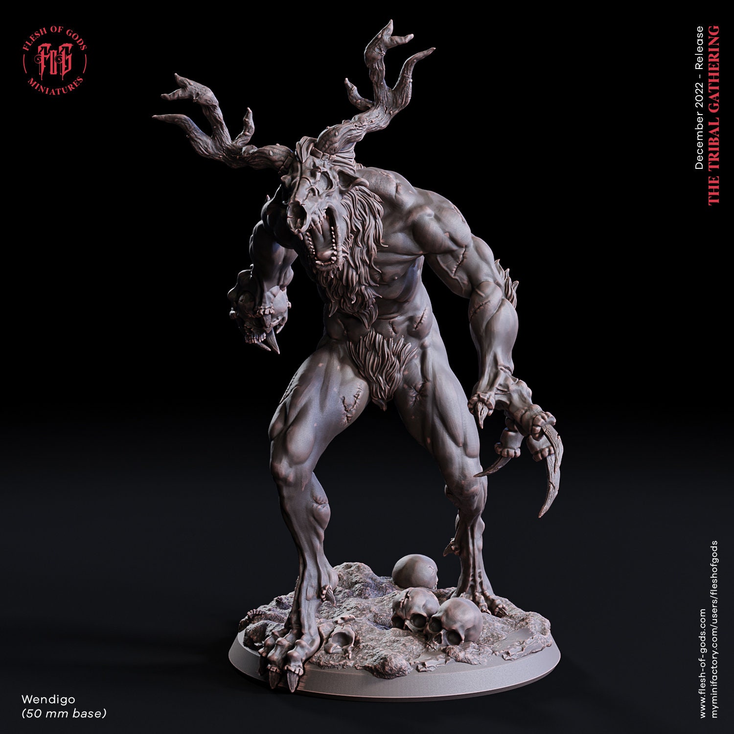 Wendigo miniature flesh of gods forest horror model